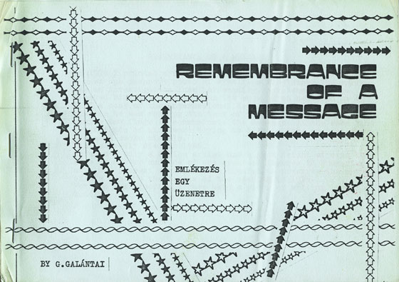 Galántai György: Emlékezés egy üzenetre, 1988