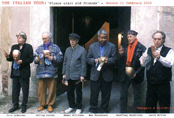 Eric Andersen, Philip Corner, Emett Williams, Ben Patterson, Geoffrey Hendricks, and Larry Miller on The Italian Tour: “Fluxus visit old friends” - Novara, 11 February 2002