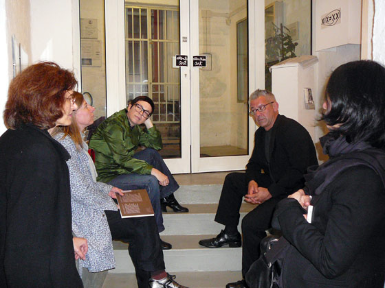 Júlia Klaniczay, Dóra Hegyi, Barbara Steiner, Bartomeu Mari and Zdenka Badovinac, Artpool P60, Budapest, 2008.