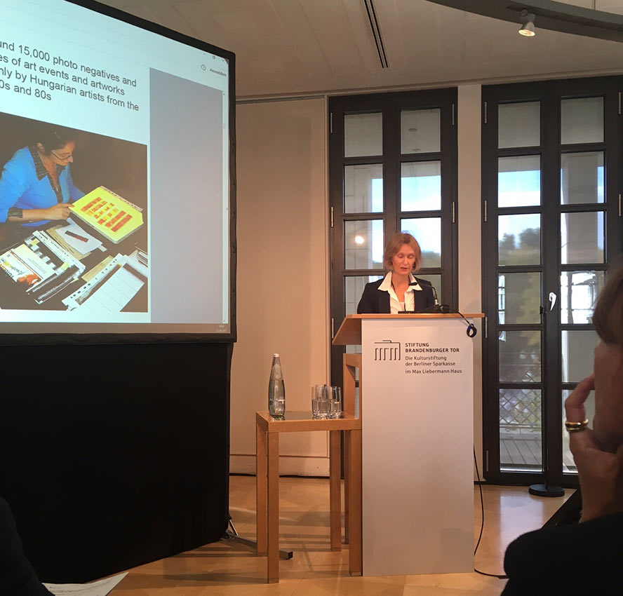 Anne Thurmann-Jajes a State of the Art Archives konferencián, Max Liebermann Haus, Berlin, 2017.