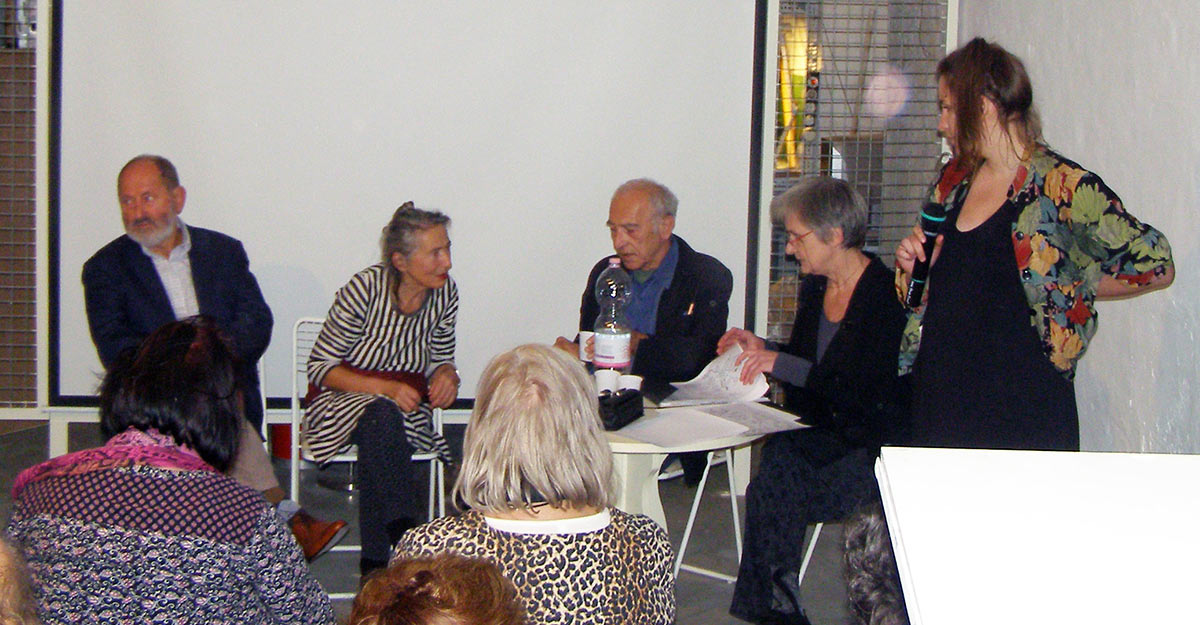 Gyula Konkoly, Enikő Balla, Gábor Altorjay, Annamária Szőke (moderator), Kata Benedek (curator), Artpool P60, Budapest, 2017.