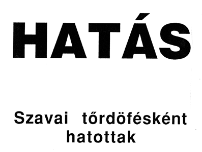 Erdély Miklós: Hatás. Szavai tőrdöfésként hatottak