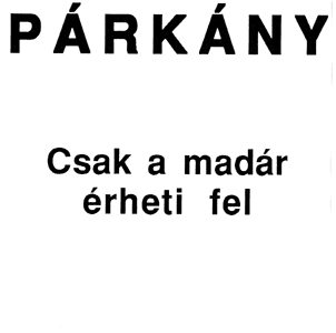 Erdély Miklós: Párkány. Csak a madár érheti fel.