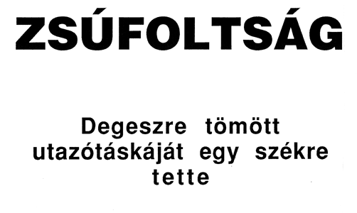 Erdély Miklós: Zsúfoltság. Degeszre tömött utazótáskáját egy székre tette.