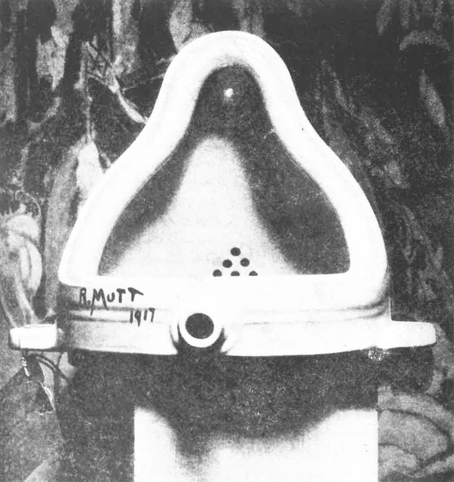 Marcel Duchamp. The Fountain by R. Mutt, from May 1917 edition of Little Review edited by Marcel Duchamp, Henri-Pierre Roche, and Beatrice Wood