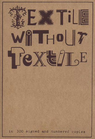 Cover of Textile Without Textile publication, 1980.