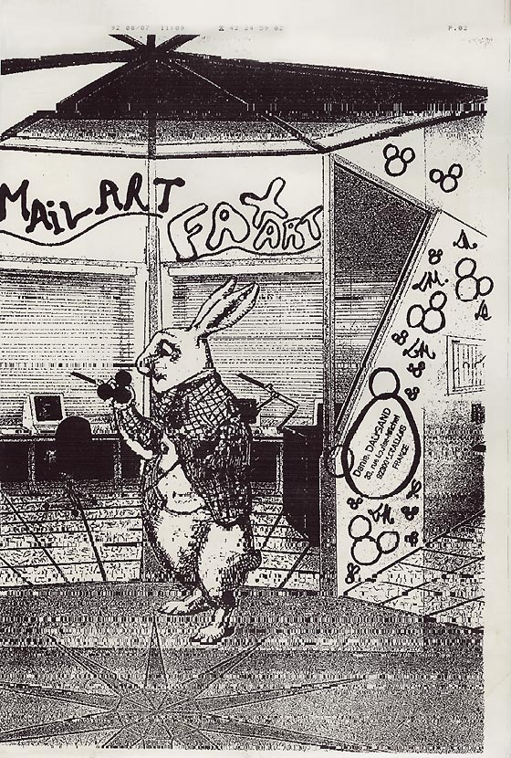 Fax by Daniel Daligand for Artpool’s Faxzine, 1992.