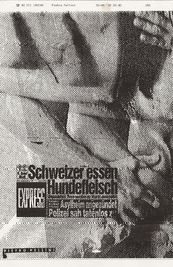 Fax by Pietro Pellini for Artpool’s Faxzine, 1992.