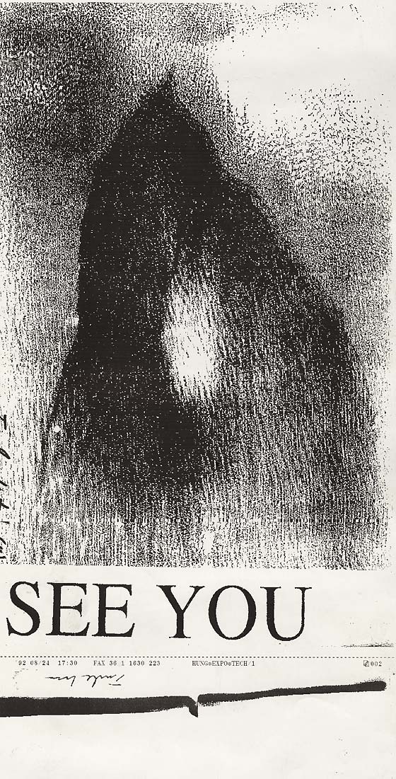 Fax by István Tenke for Artpool’s Faxzine, 1992.