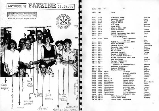 Artpool’s Faxzine, 1992.