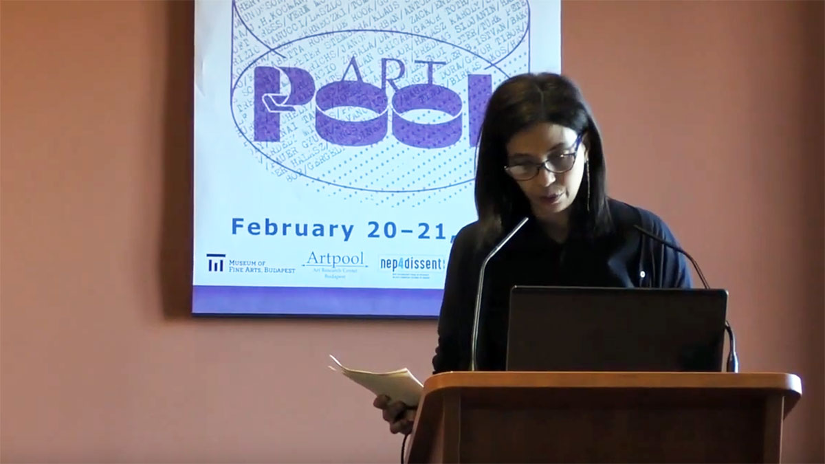 Snapshot from video recording of lecture by Lina Džuverović