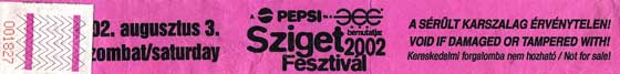 Sziget Festival 2002 wristband