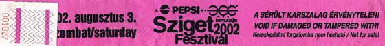 Sziget Fesztivál 2002 karszalag