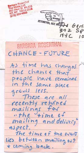 Barbara ROSENTHAL: CHANCE-FUTURE